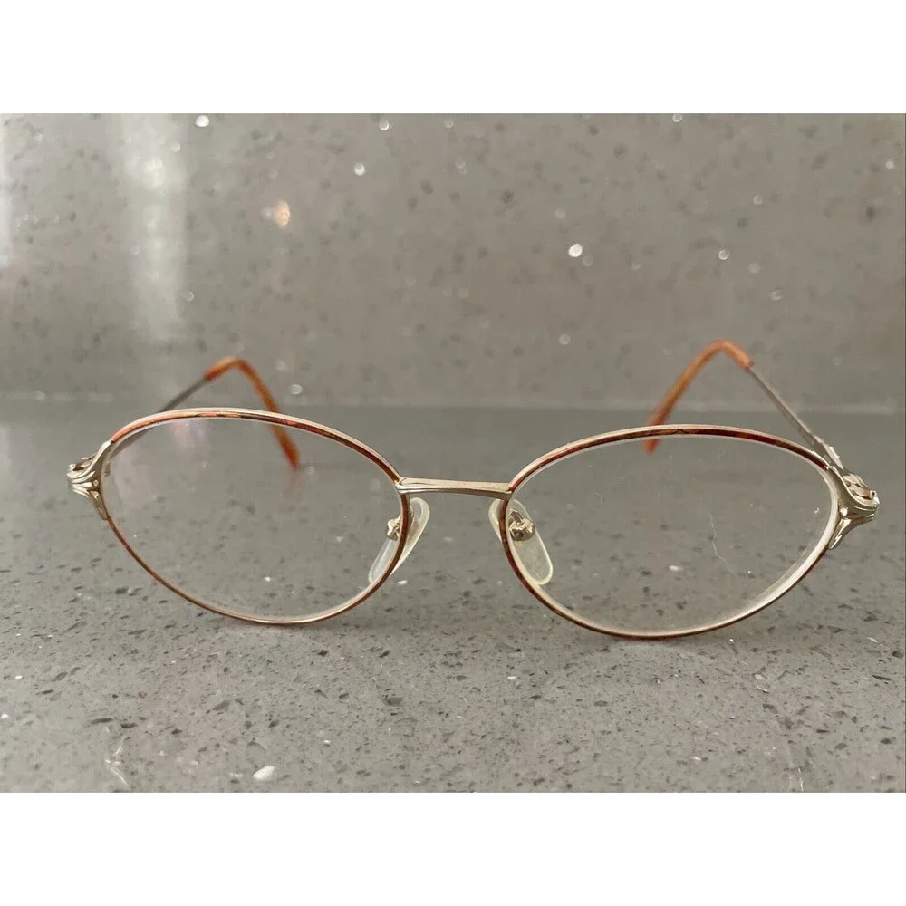 Seiko Eyeglasses Frames Only T359 Japan Pure Titanium 54-16-135 Gold Pink